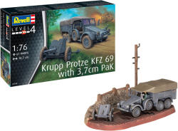 Revell Krupp Protze KFZ 69 with 3, 7cm Pak 1: 76 makett harcjármű (03344) (03344)