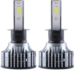TechStar Set 2 LED-Uri Auto Techstar® V8, H3, 120W, 12-24V, 15000 Lumeni, 6000K, Unghi Fascicul 360°, CSP 3570, Canbus, Radiator Aluminiu, Racire Cooling Tech, Argintiu