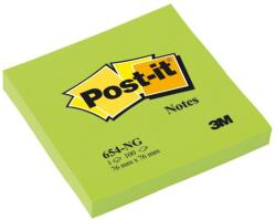 Post-it Notes adeziv neon, 76 x 76 mm, 100 file, Post-it, verde