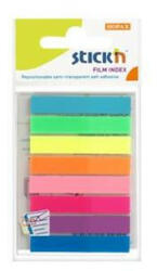 STICK N Jelölőcímke, műanyag, 8x20 lap, 45x8mm, STICK N, neon színek (21401) - iroszer24
