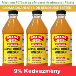 BRAGG Live Food Products Bragg BIO szűretlen almaecet Csomagajánlat 3x473ml