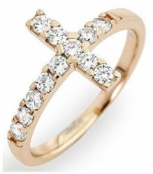 Amen Rosary ACORB cirkóniumkövekkel kirakott rózsaszín arany színű ezüstgyűrű (Kerület 52 mm)