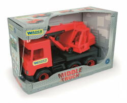 Wader Masinuta Wader Middle Truck Crane red in box 38 cm (32112)
