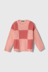 Benetton gyerek gyapjúkeverékből készült pulóver rózsaszín, könnyű - rózsaszín 82 - answear - 15 990 Ft