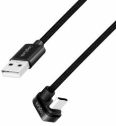 LogiLink USB-A - USB-C (U-alakban hajlított) kábel 2m fekete (CU0193)