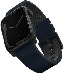 UNIQ pasek Straden Apple Watch Series 4/5/6/7/8/SE/SE2/Ultra 42/44/45mm. Leather Hybrid Strap niebieski/blue