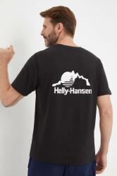 Helly Hansen pamut póló fekete, nyomott mintás - fekete S - answear - 11 390 Ft