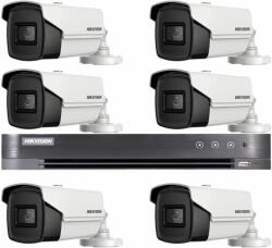 Hikvision Sistem supraveghere video Hikvision 6 camere 4 in 1, 8MP, 3.6mm, IR 80m, DVR 8 canale 8MP 4K SafetyGuard Surveillance