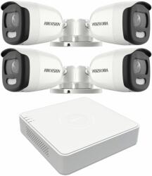 Hikvision Sistem de supraveghere video 4 camere Hikvision ColorVU 5MP lumina alba 20m, DVR 4 canale SafetyGuard Surveillance