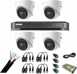 Hikvision Sistem de supraveghere Hikvision 4 camere interior 4 in 1, 8MP, lentila 2.8, IR 60m, DVR 4 canale 4K 8MP, accesorii SafetyGuard Surveillance