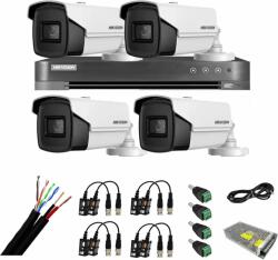 Hikvision Kit supraveghere video 4 camere 8MP 4 in 1 IR 60m, DVR 4 canale 4K 8MP, accesorii SafetyGuard Surveillance