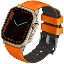 Apple Watch 1-6, SE (42 / 44 mm) / Watch 7-8 (45 mm) / Watch Ultra (49 mm), szilikon pótszíj, Uniq Linus, narancssárga - tok-shop
