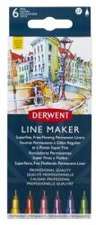 Derwent Tűfilc készlet, 0, 3 mm, DERWENT "Line Marker", 6 különbözõ szín (6 db) (E2305576)