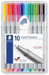 STAEDTLER Tűfilc készlet, 0, 3 mm, STAEDTLER "Triplus 334", 10 különbözõ szín (10 db) (TS334SB10)