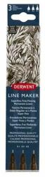 Derwent Tűfilc szett, 0, 1/ 0, 3/0, 5 mm, DERWENT "Line Marker", fekete (3 db)