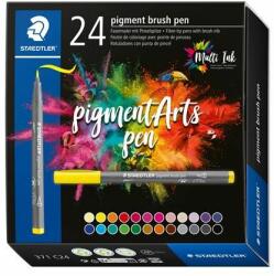 STAEDTLER Ecsetirón készlet, STAEDTLER "Pigment brush 371", 24 különbözõ szín (24 db) (TS371C24)