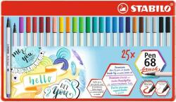 STABILO Ecsetirón készlet, fém doboz, STABILO "Pen 68 brush", 19 különbözõ szín (25 db) (TST5682532)