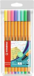 STABILO Tűfilc készlet, 0, 4 mm, STABILO "Point 88", 8 pasztell szín (8 db) (TST88801)