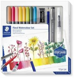 STAEDTLER Ecsetirón készlet, kétvégű, STAEDTLER "Mixed Set 5", 8 különbözõ szín (12 db) (TS6130011)