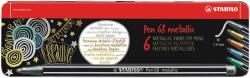 STABILO Rostirón készlet, fém doboz, 1, 4 mm, STABILO "Pen 68 metallic", 6 különbözõ szín (6 db) (TST6806832)