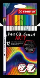 STABILO Rostirón készlet, STABILO "Pen 68 brush ARTY", 10 különbözõ szín (10 db)