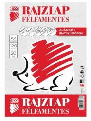 ICO Rajzlap, félfamentes, A4, 120 g/m2, ICO "Süni" (20 db)