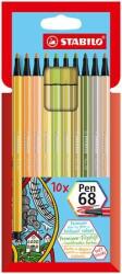 STABILO Rostirón készlet, 1 mm, STABILO "Pen 68", 10 különbözõ szín (10 db)