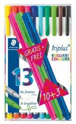 STAEDTLER Tűfilc készlet, 0, 3 mm, STAEDTLER "Triplus 334", 10+3 különbözõ szín (13 db) (TS334TB13)