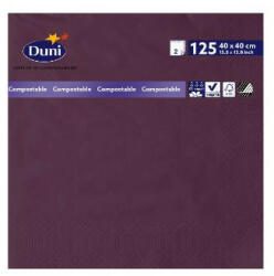 DUNI 179006 tissue szalvéta Plum, 40x40cm, 2 réteg, 1/4 hajtás, 10x125db/csomag