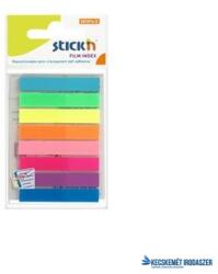 STICK N Jelölőcímke, műanyag, 8x20 lap, 45x8mm, STICK N, neon színek (SN21401) - kecskemetirodaszer