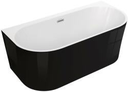 SPATIO Cada freestanding semirotunda Spatio Sola acril 160x75 cm, negru lucios (CPC-00365) - germanquality