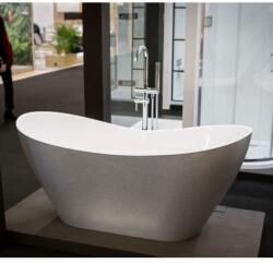 Besco Cada freestanding ovala Besco Viya Glam compozit 160x70 cm, argintiu (WMD-160-VS)