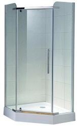 Belform Cabina dus pentagonala cu usa batanta Belform Clear 90x90 cm (27CB2932_GCL)