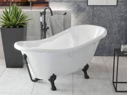 Besco Cada freestanding ovala Besco Otylia 160x77 cm, picioare negre (WKO-160W+CZ)