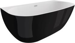 SPATIO Cada freestanding semirotunda Spatio Risa acril 160x80 cm, negru lucios (CPC-00478) - germanquality