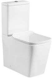 DERIVATO Set Vas WC pe pardoseala cu rezervor aparent si capac soft close Derivato Rimless 37x65 cm evacuare orizontala sau verticala (12YJ8303)
