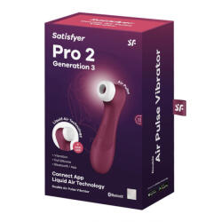Satisfyer Pro 2. léghullámos csiklóizgató, vibrációval (bordó) (3. generációs) (APP-os) - ovszer-vasarlas