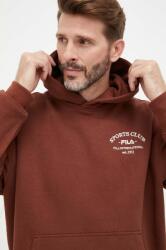 Fila felső barna, férfi, sima, kapucnis - barna M - answear - 22 990 Ft