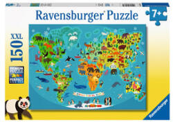 Ravensburger Puzzle 150 db - Állatos világtérkép (13287)