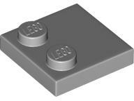 LEGO® 33909c67 - LEGO metál ezüst csempe 2 x 2 méretű, 2 bütyökkel a szélén (33909c67)