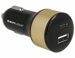 Navilock Autós töltő 1 x USB Type-C + 1 x USB A-típusú (63069) - dellaprint