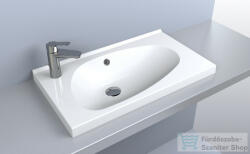 LunArt Dorah 69, 5x39, 6 cm-es beépíthető öntöttmárvány mosdó, fényes fehér 5999123005458 (5999123005458)