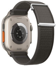BSTRAP Velcro Nylon szíj Apple Watch 42/44/45mm, black gray (SAP016C12)