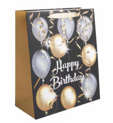 Yala Design Ajándéktasak Happy Birthday - arany fekete 11x14 cm (371768)