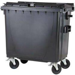  770 L-es lapos tetejű hulladékgyűjtő tartály (fekete) (07_0029-3)