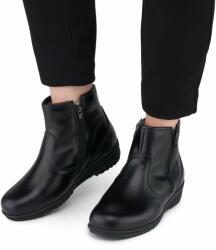 Vlnka Női bőr bokacipő birkagyapjúval "Klára" - fekete felnőtt cipő méret 42