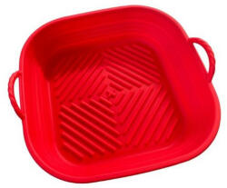 Liners Air fryer szilikon sütőforma összecsukható 23x6 cm négyzet alapú piros