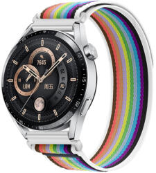 BSTRAP Velcro Nylon curea pentru Huawei Watch GT 42mm, white rainbow (SSG029C0402)