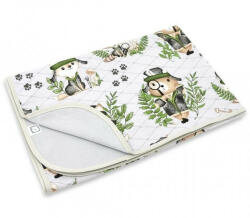  Baby Shop pamut kétoldalas babapléd 75*100 cm - Természetes nyomozók szürke