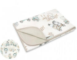  Baby Shop pamut kétoldalas babapléd 75*100 cm - Happy Zoo bézs